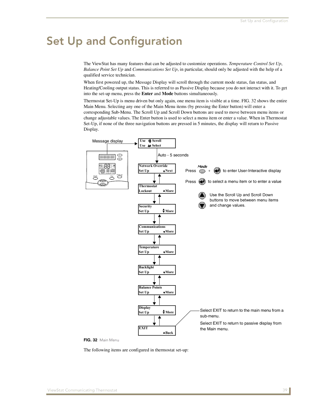 AMX ViewStat manual Set Up and Configuration 