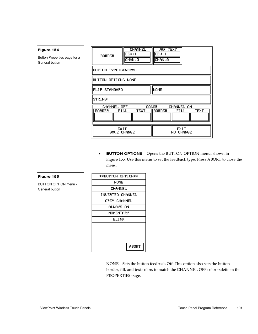 AMX Wireless Touch Panels (Wave Server) instruction manual Button Properties page for a General button 