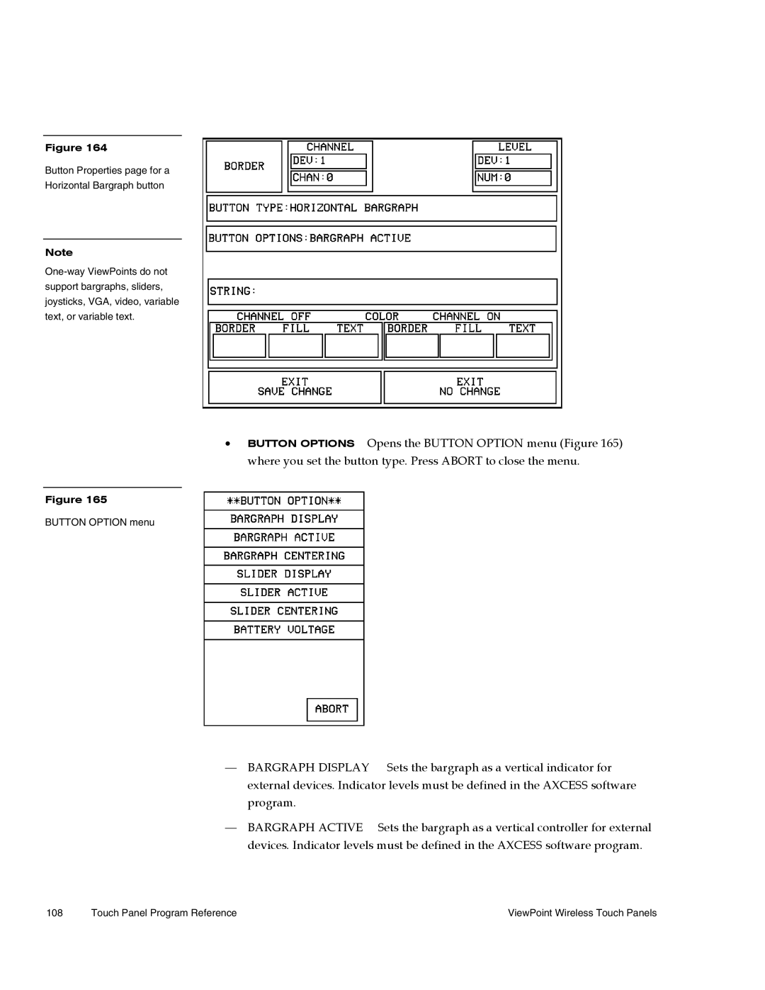 AMX Wireless Touch Panels (Wave Server) instruction manual Sets the bargraph as a vertical indicator for 