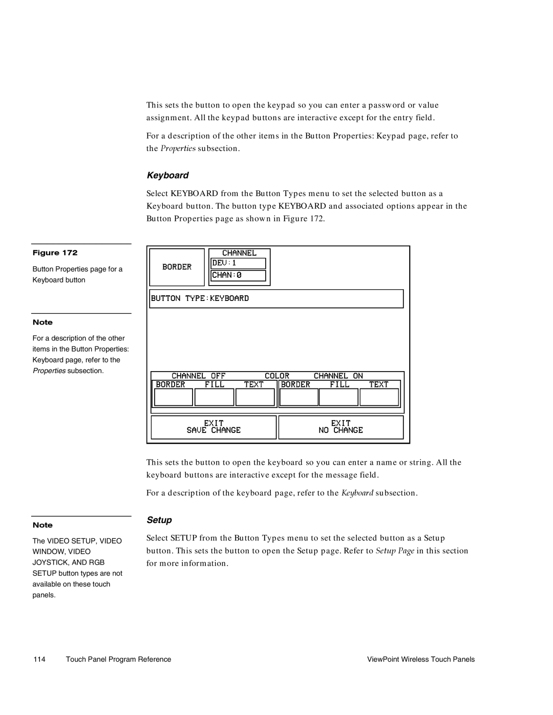 AMX Wireless Touch Panels (Wave Server) instruction manual Keyboard, Setup 