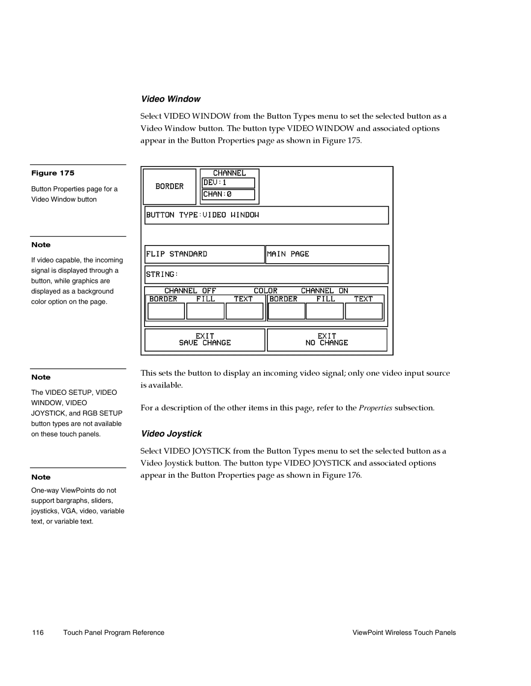 AMX Wireless Touch Panels (Wave Server) instruction manual Video Window, Video Joystick 