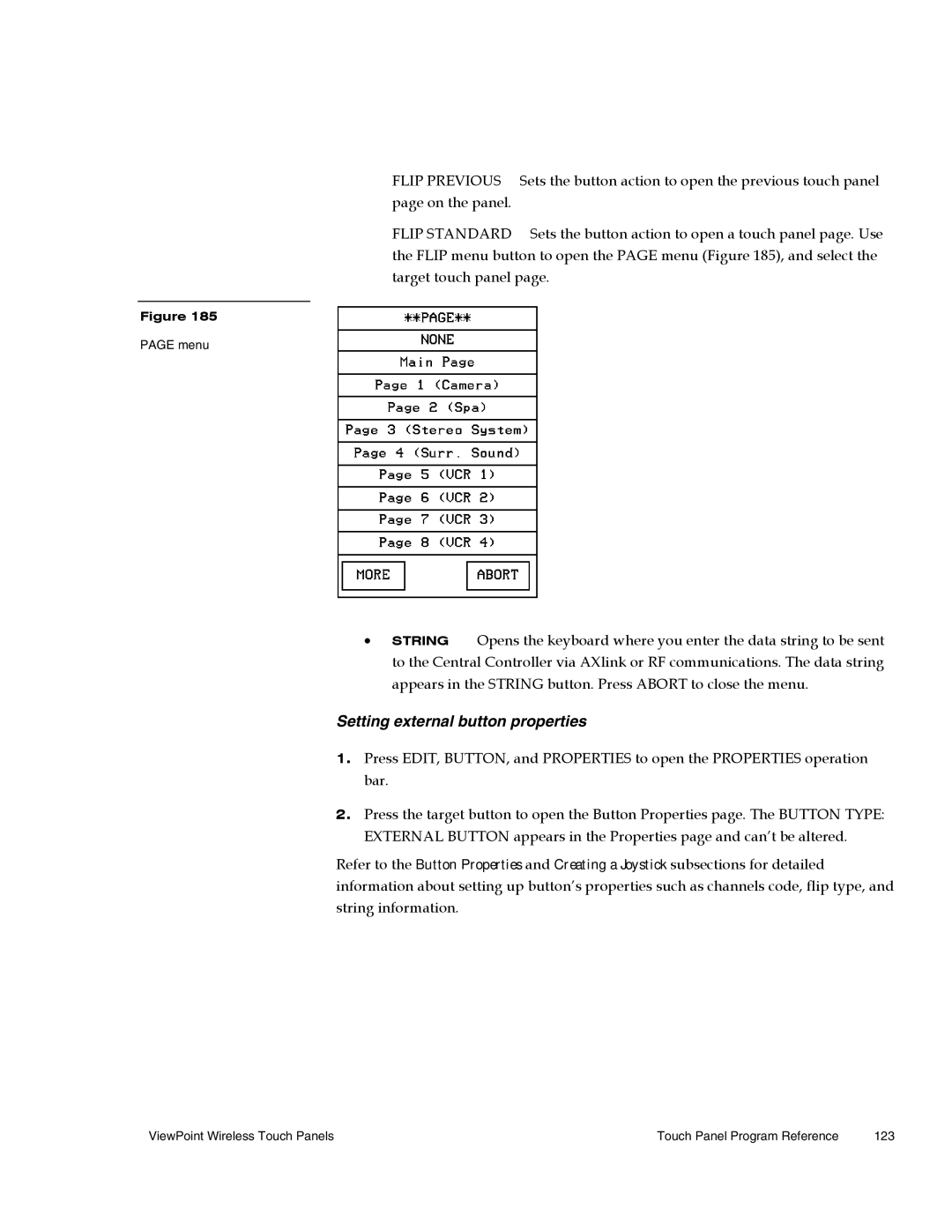 AMX Wireless Touch Panels (Wave Server) instruction manual Setting external button properties 