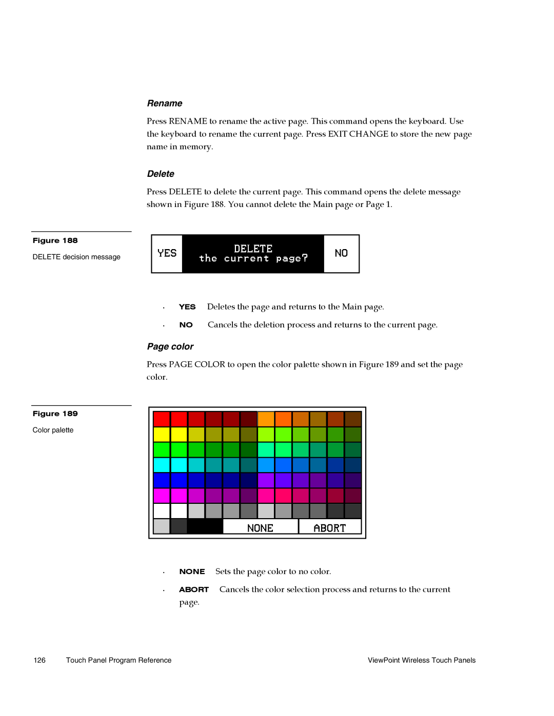 AMX Wireless Touch Panels (Wave Server) instruction manual Rename, Color 