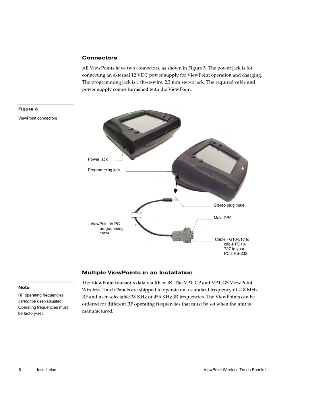 AMX Wireless Touch Panels (Wave Server) instruction manual Connectors, Multiple ViewPoints in an Installation 