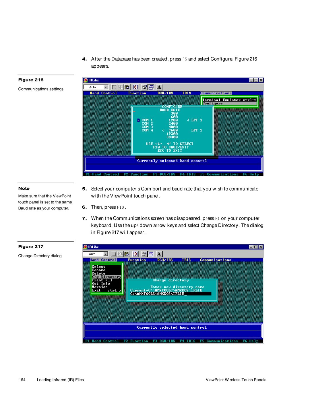 AMX Wireless Touch Panels (Wave Server) instruction manual Communications settings 