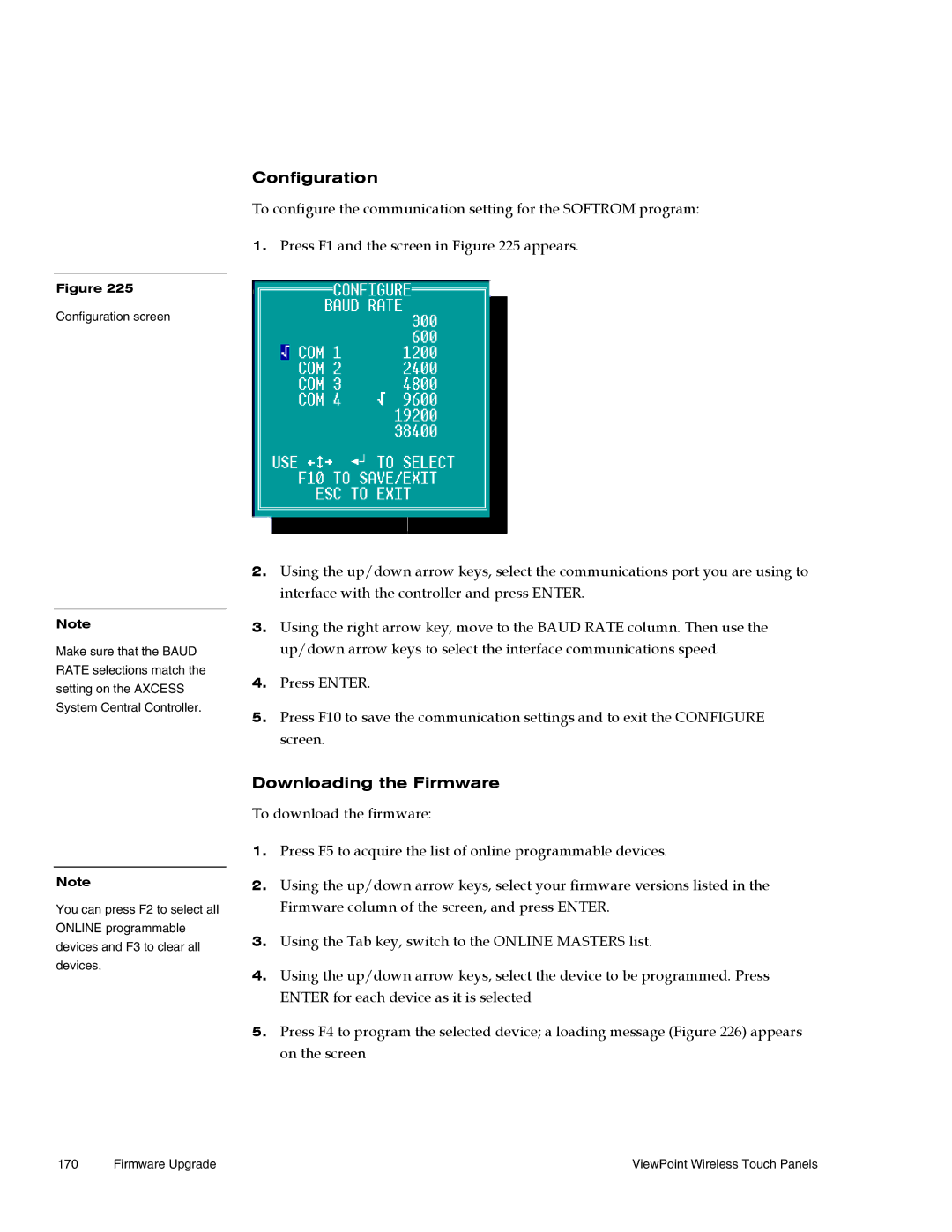 AMX Wireless Touch Panels (Wave Server) instruction manual Configuration, Downloading the Firmware 