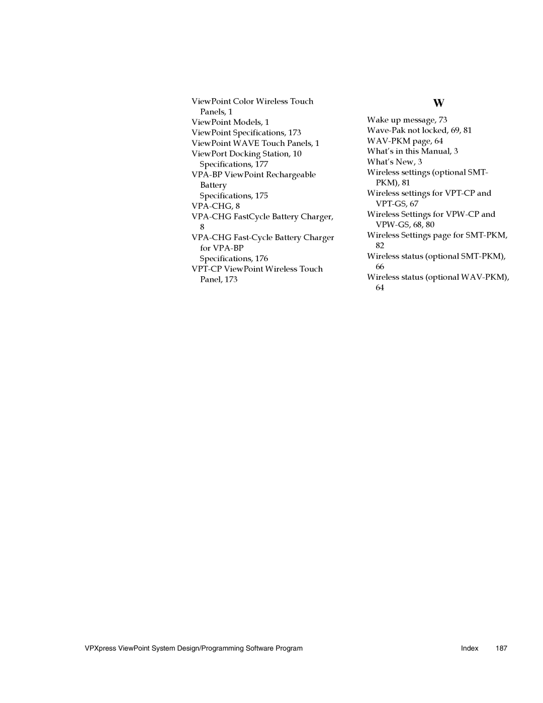 AMX Wireless Touch Panels (Wave Server) instruction manual Vpa-Chg 