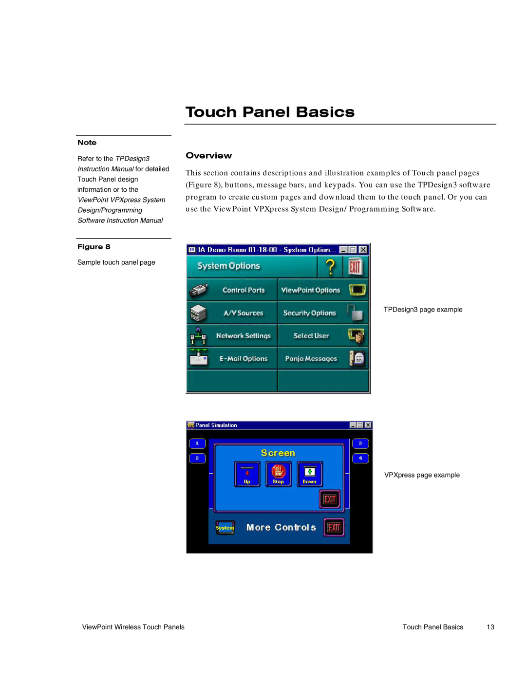 AMX Wireless Touch Panels (Wave Server) instruction manual Touch Panel Basics 