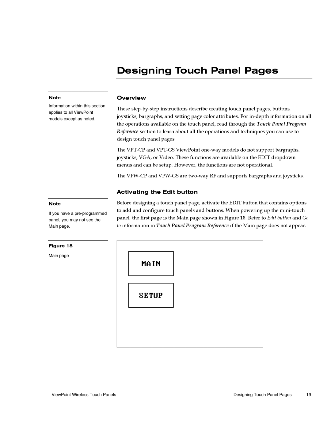 AMX Wireless Touch Panels (Wave Server) instruction manual Designing Touch Panel Pages, Activating the Edit button 