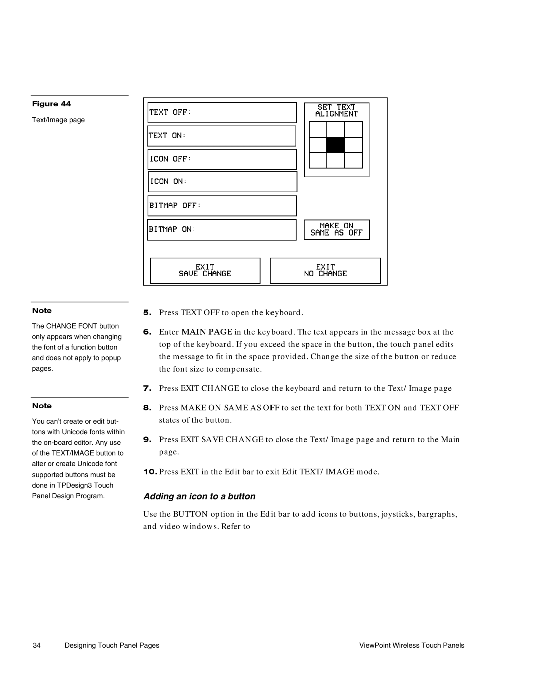 AMX Wireless Touch Panels (Wave Server) instruction manual Adding an icon to a button 