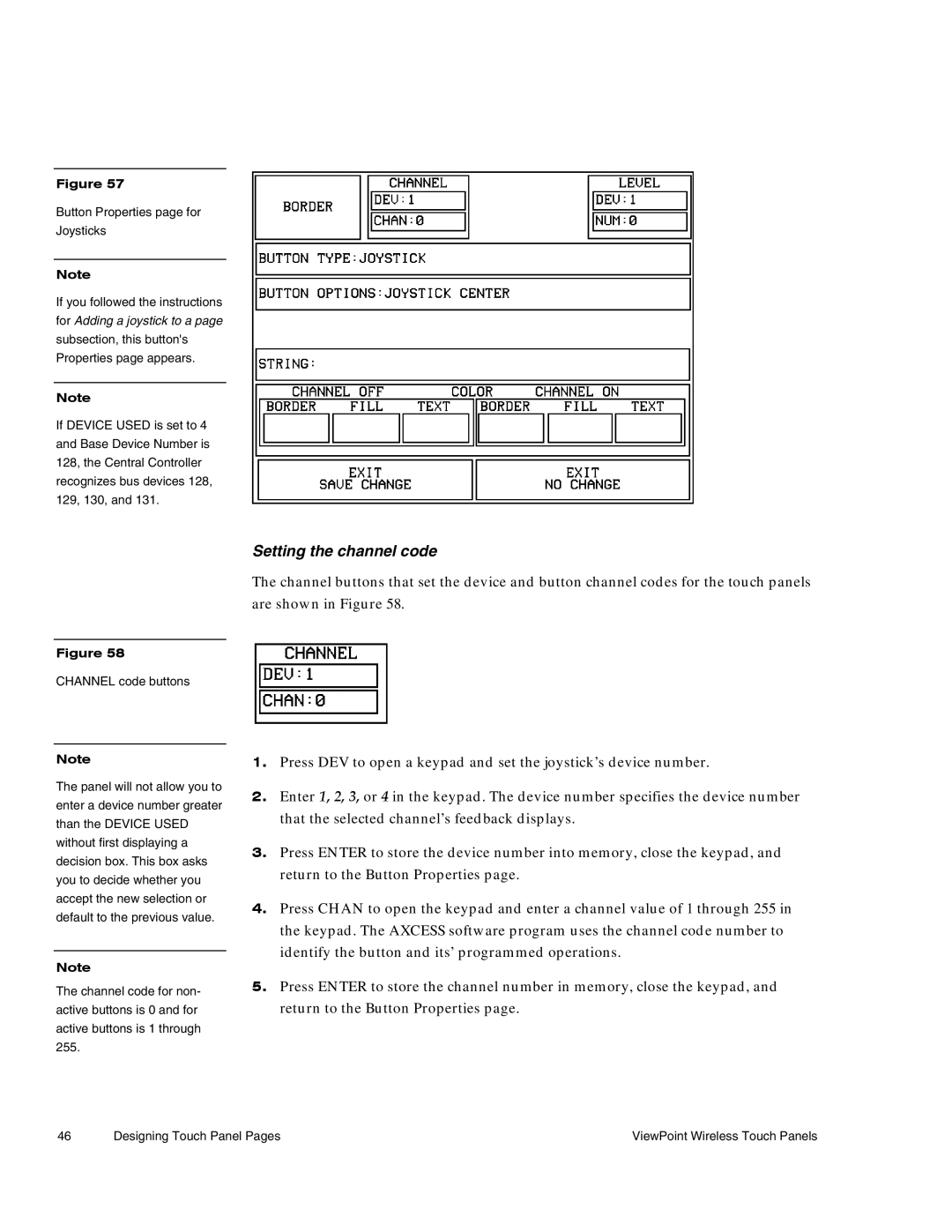 AMX Wireless Touch Panels (Wave Server) instruction manual Button Properties page for Joysticks 