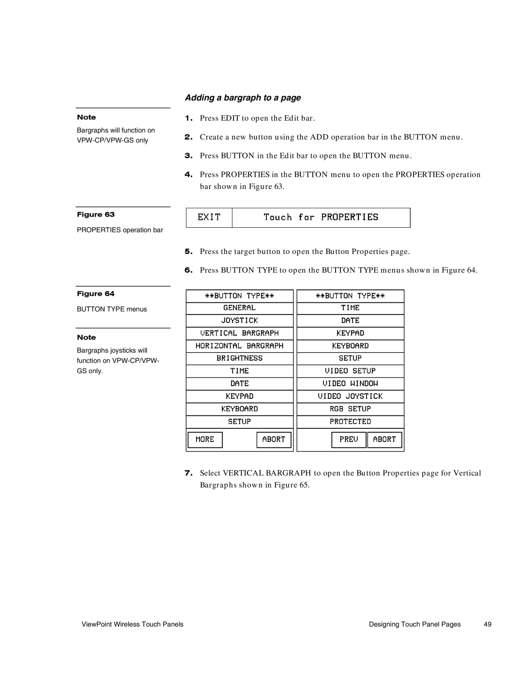 AMX Wireless Touch Panels (Wave Server) instruction manual Adding a bargraph to a 