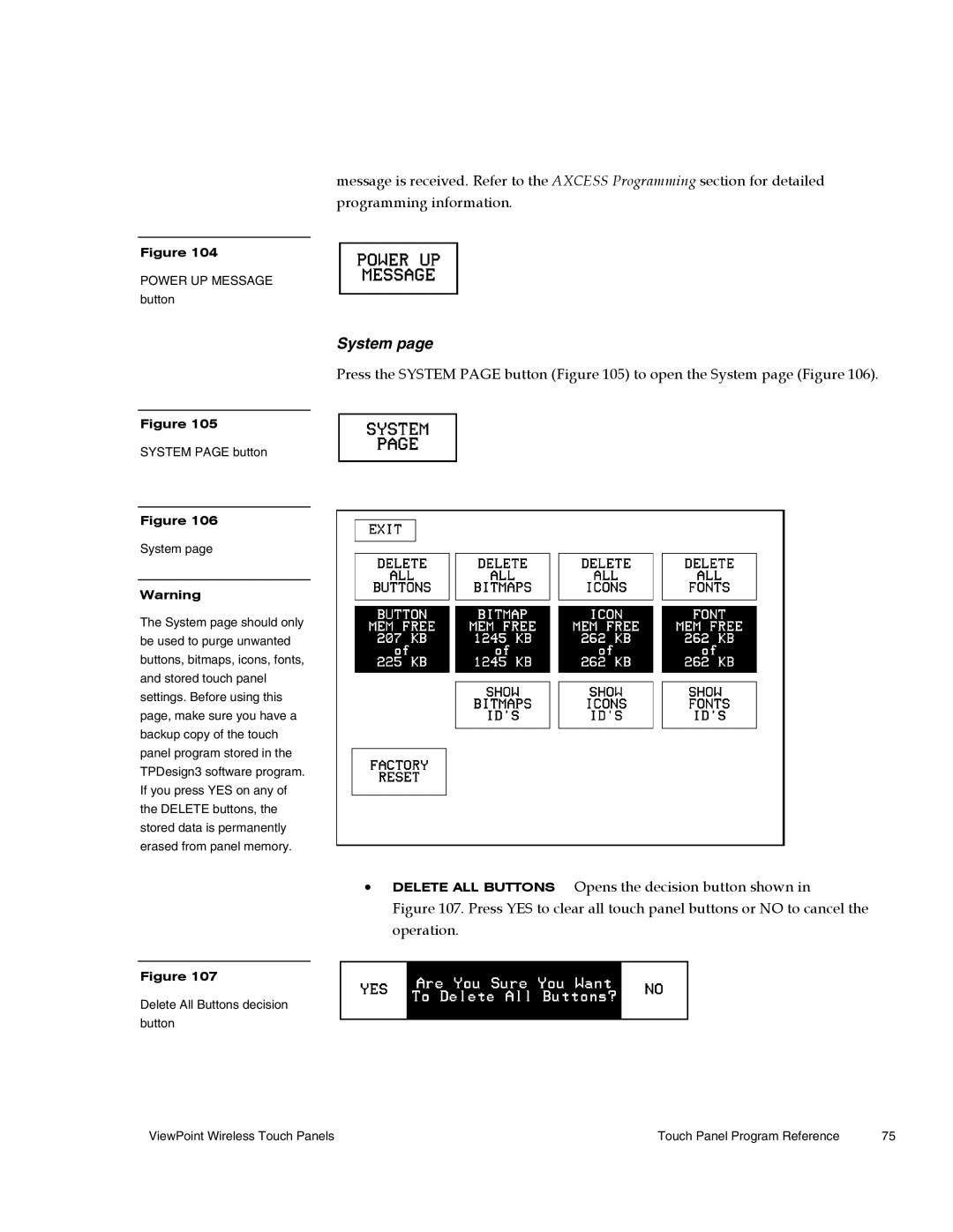 AMX Wireless Touch Panels (Wave Server) instruction manual Press the System page button to open the System page Figure 