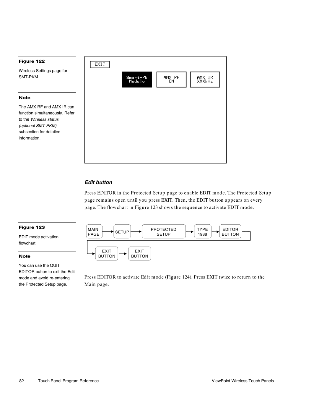 AMX Wireless Touch Panels (Wave Server) instruction manual Edit button, Optional SMT-PKM 