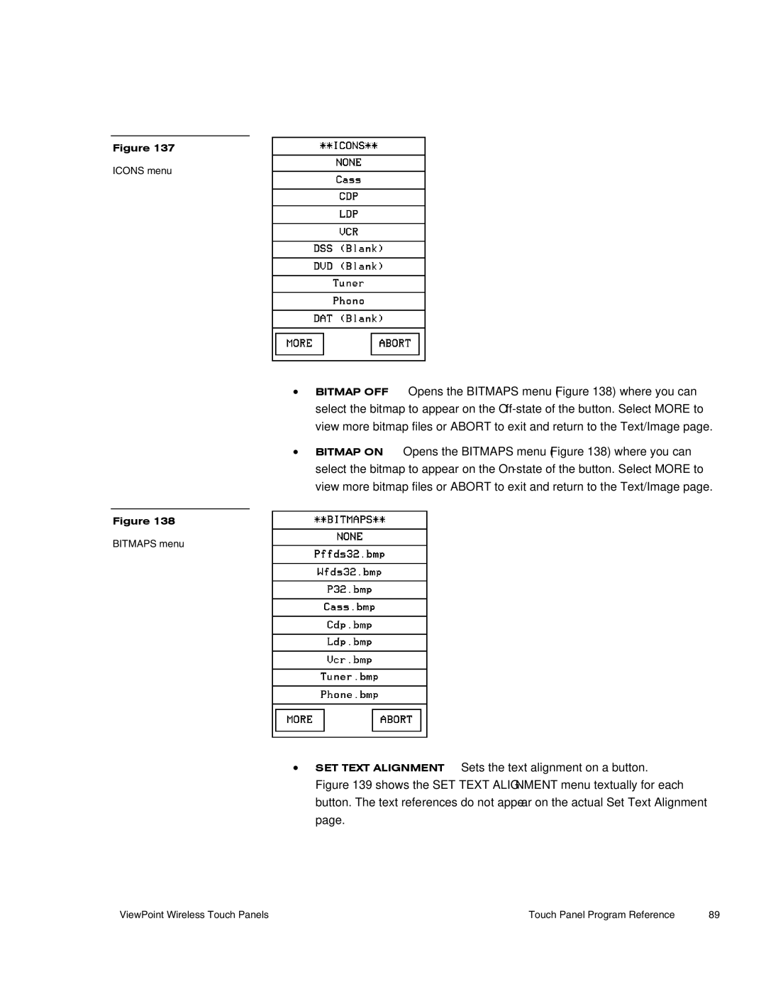 AMX Wireless Touch Panels (Wave Server) instruction manual SET Text Alignment Sets the text alignment on a button 