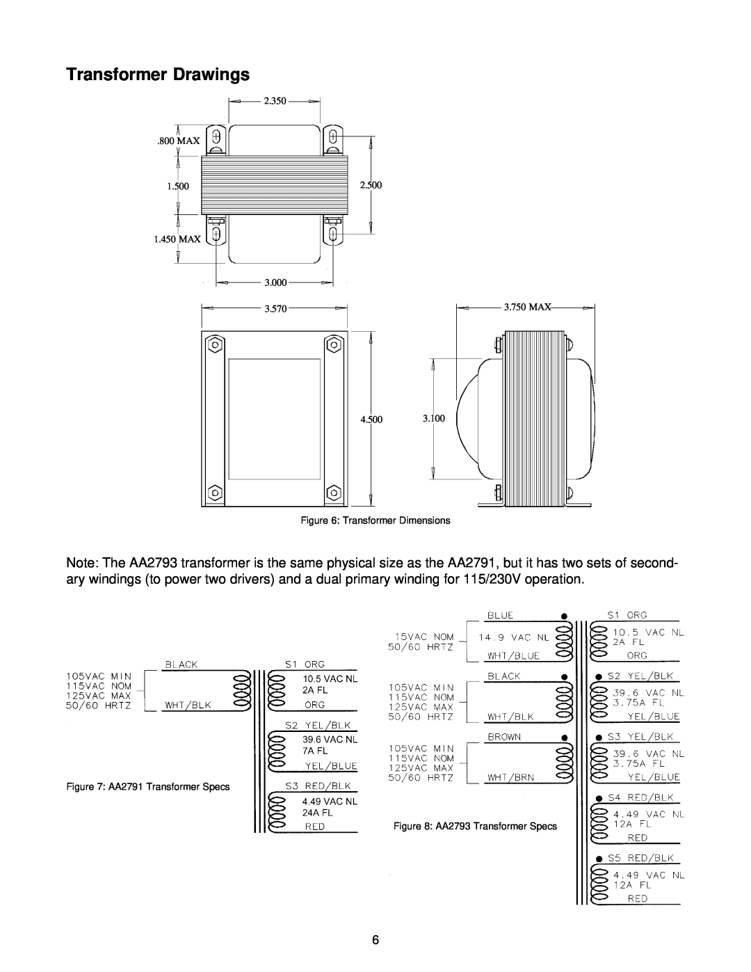Anaheim BLD72-1 manual Transformer Drawings, 2.350 800 MAX, 2.500, MAX 3.000, 4.5003.100, 1.500, 3.570, 3.750 MAX 