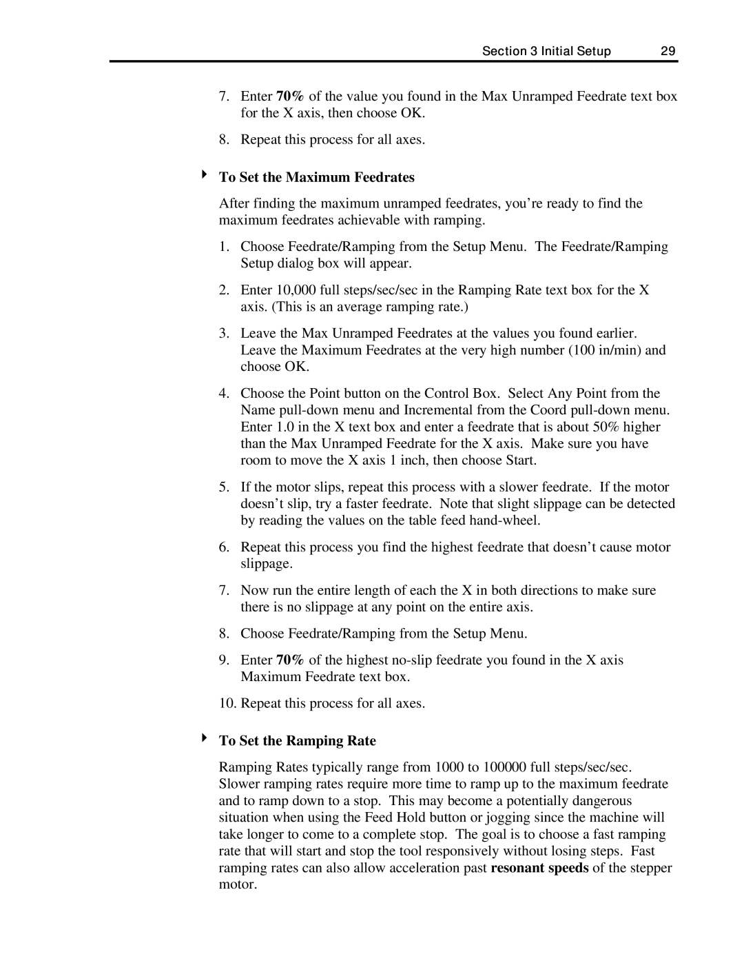 Anaheim DPJ72LC3, DPJ72LC2, DPJ72LC4 manual To Set the Maximum Feedrates, To Set the Ramping Rate 