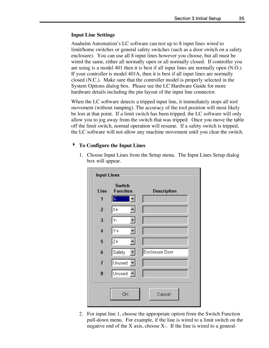 Anaheim DPJ72LC3, DPJ72LC2, DPJ72LC4 manual Input Line Settings, To Configure the Input Lines 