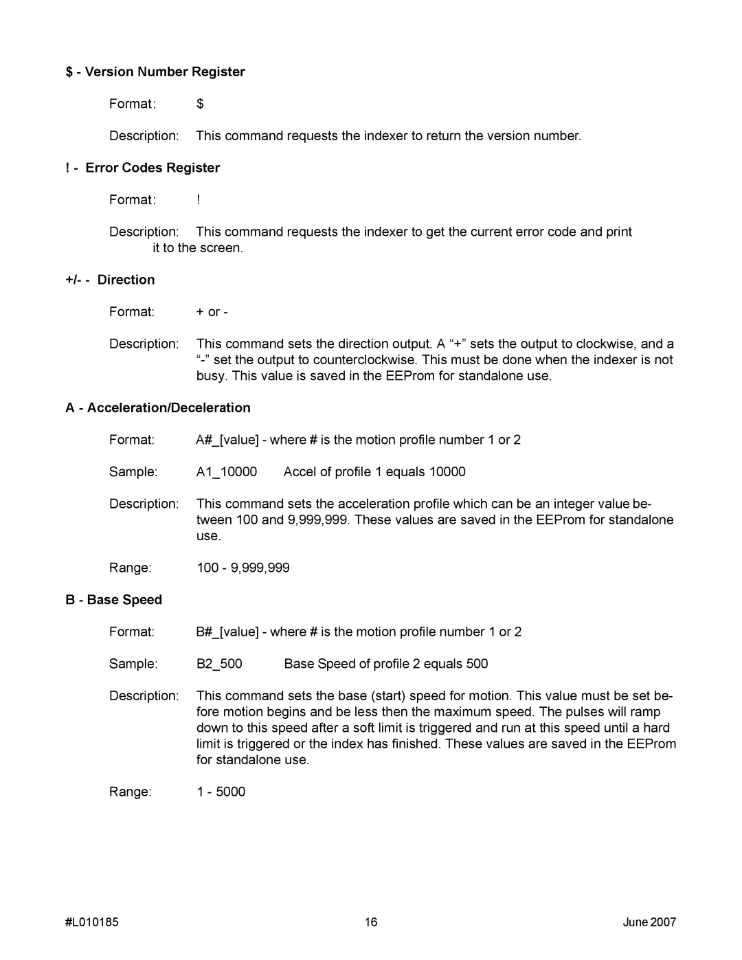 Anaheim MBC10SI1 manual #L010185 June 