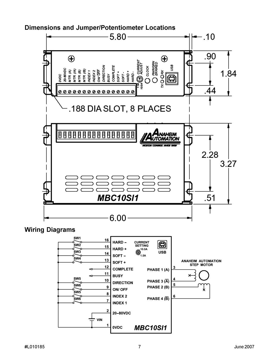 Anaheim MBC10SI1 manual #L010185 June 