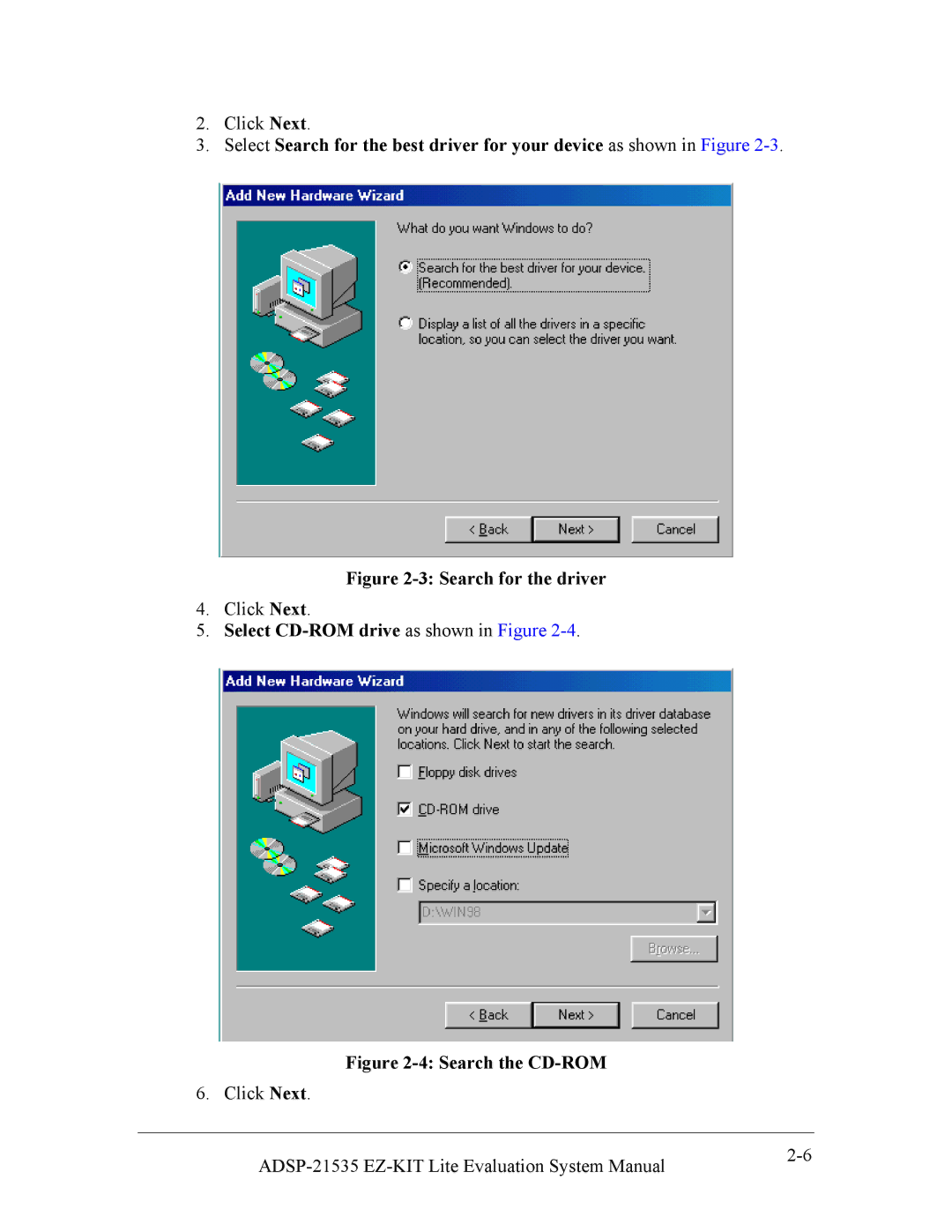 Analog Devices ADSP-21535 E-KIT LITE, 82-0000603-01 system manual Search for the driver 