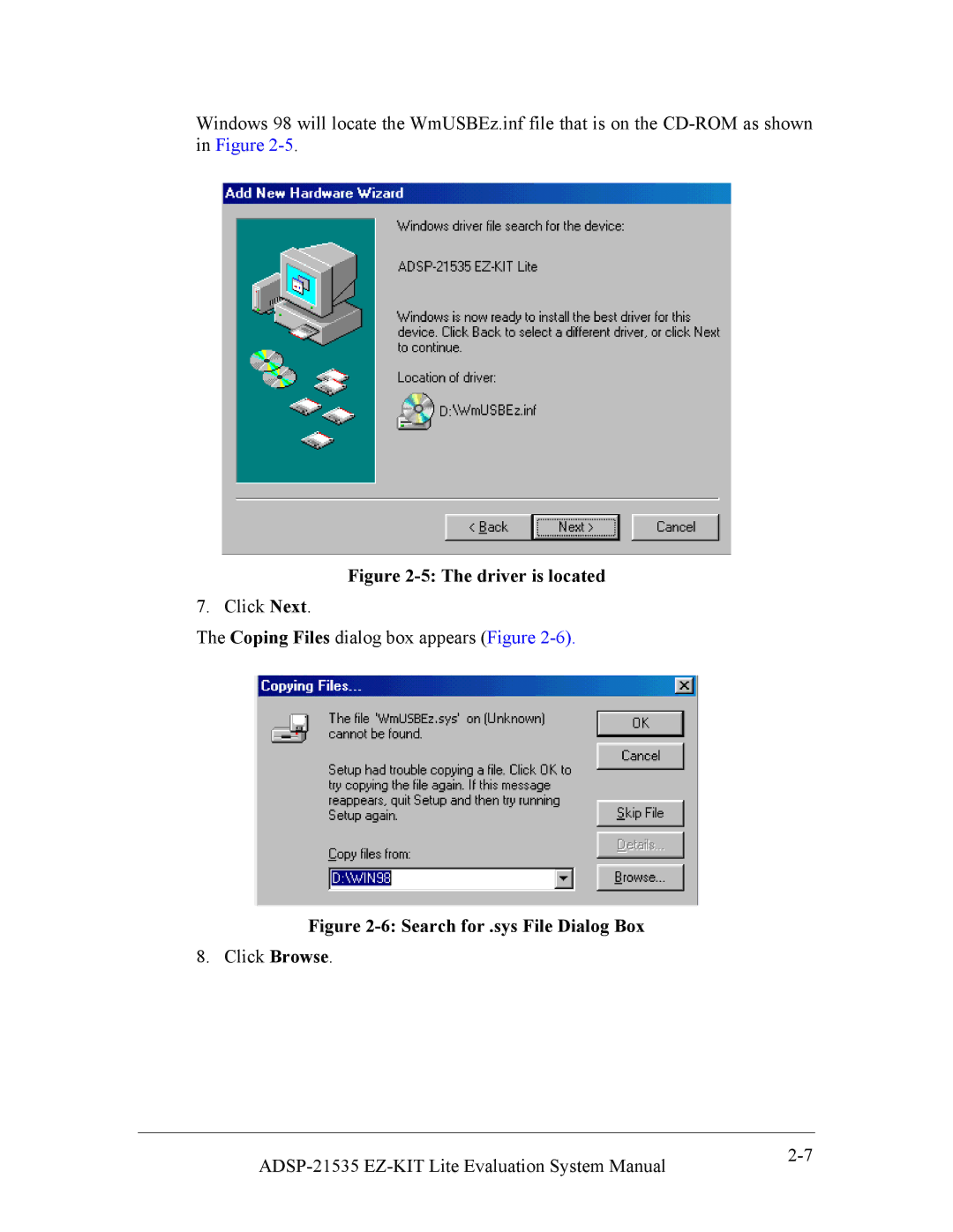 Analog Devices 82-0000603-01, ADSP-21535 E-KIT LITE system manual Driver is located 