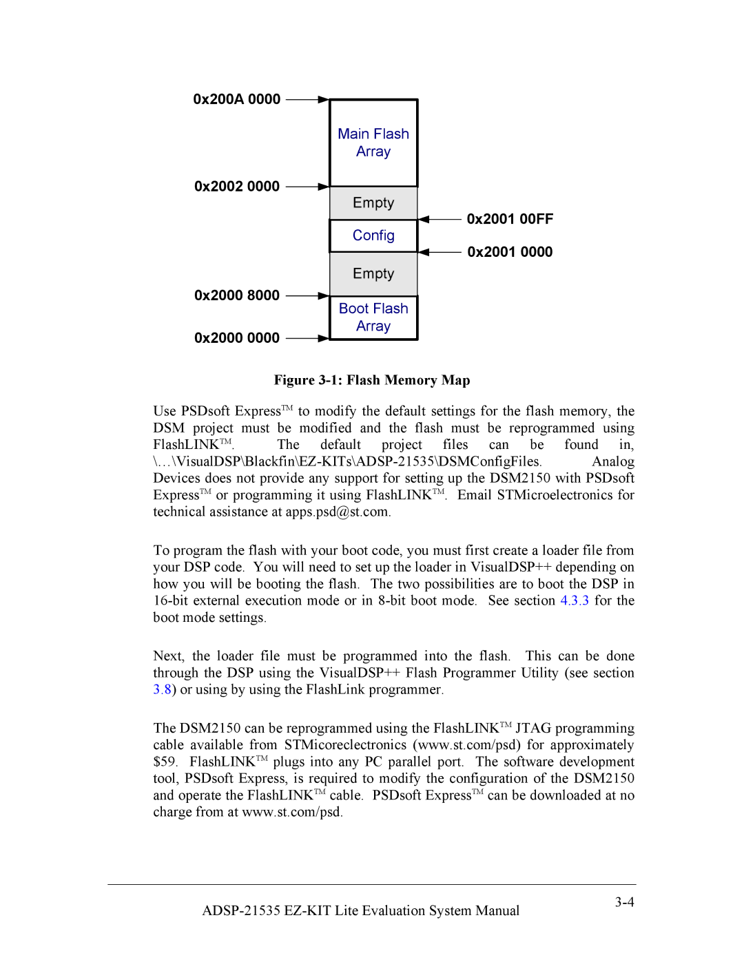 Analog Devices 82-0000603-01, ADSP-21535 E-KIT LITE system manual 0x200A 0x2002 0x2000, 0x2001 00FF 