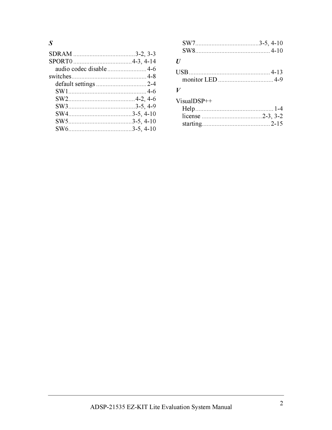 Analog Devices ADSP-21535 E-KIT LITE, 82-0000603-01 system manual SPORT0 