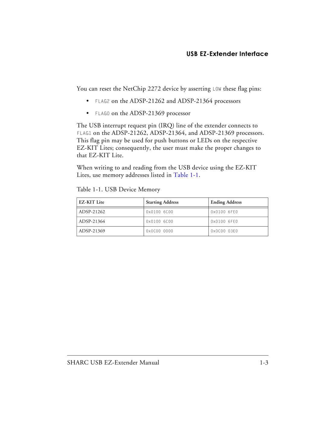 Analog Devices 82-000197-01 manual USB EZ-Extender Interface 