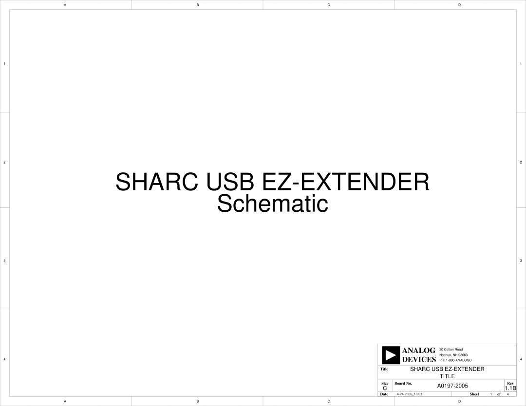 Analog Devices 82-000197-01 manual Sharc USB EZ-EXTENDER 