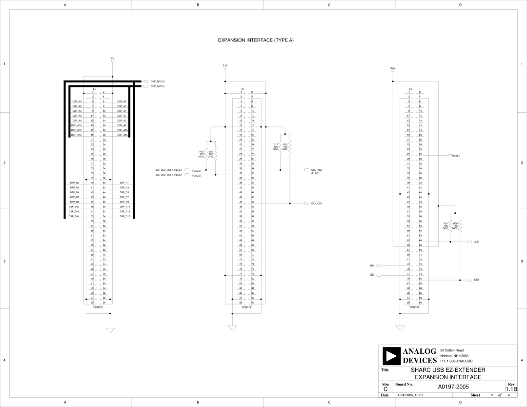 Analog Devices 82-000197-01 manual Sharc USB EZ-EXTENDER Expansion Interface 