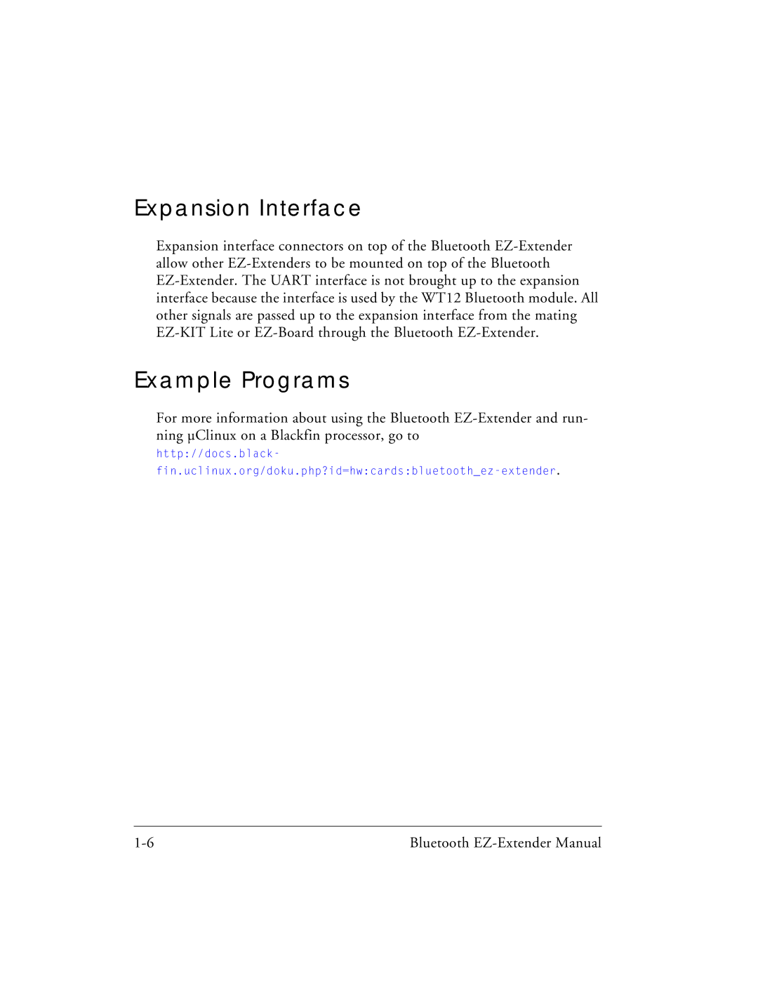 Analog Devices 82-000218-01 manual Expansion Interface, Example Programs 