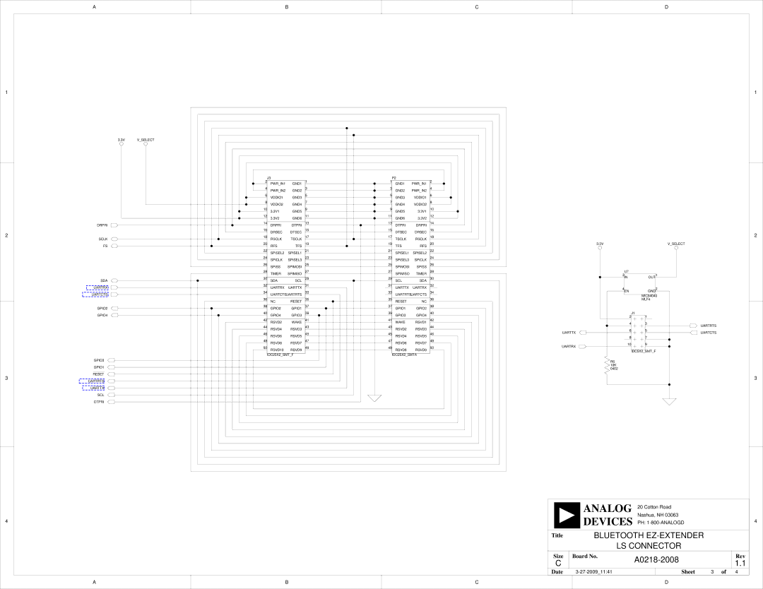 Analog Devices 82-000218-01 manual Bluetooth EZ-EXTENDER LS Connector 