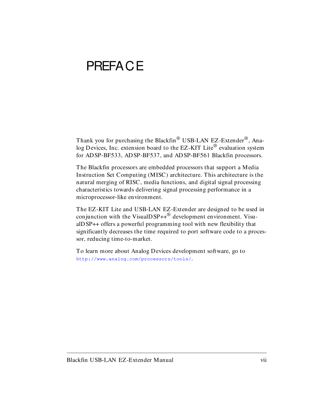 Analog Devices 82-000845-01 manual Preface 