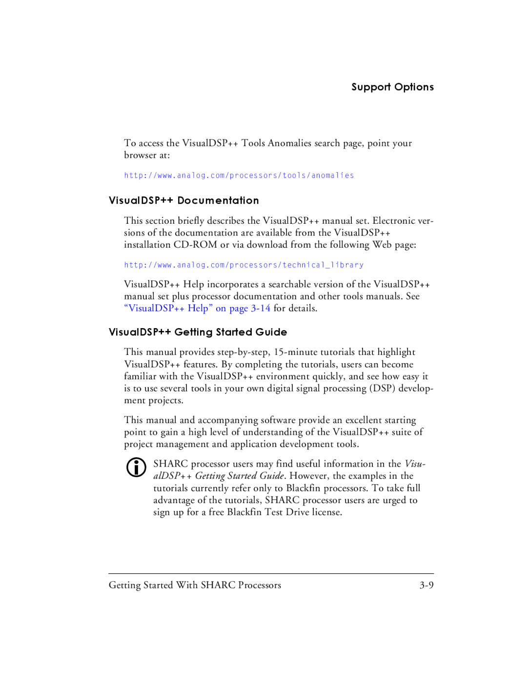 Analog Devices 82-003536-01 manual VisualDSP++ Documentation, VisualDSP++ Getting Started Guide 