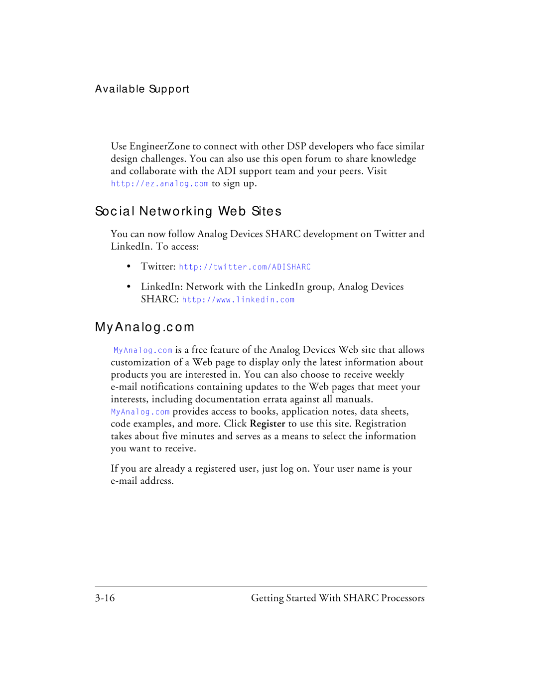 Analog Devices 82-003536-01 manual Social Networking Web Sites, MyAnalog.com 