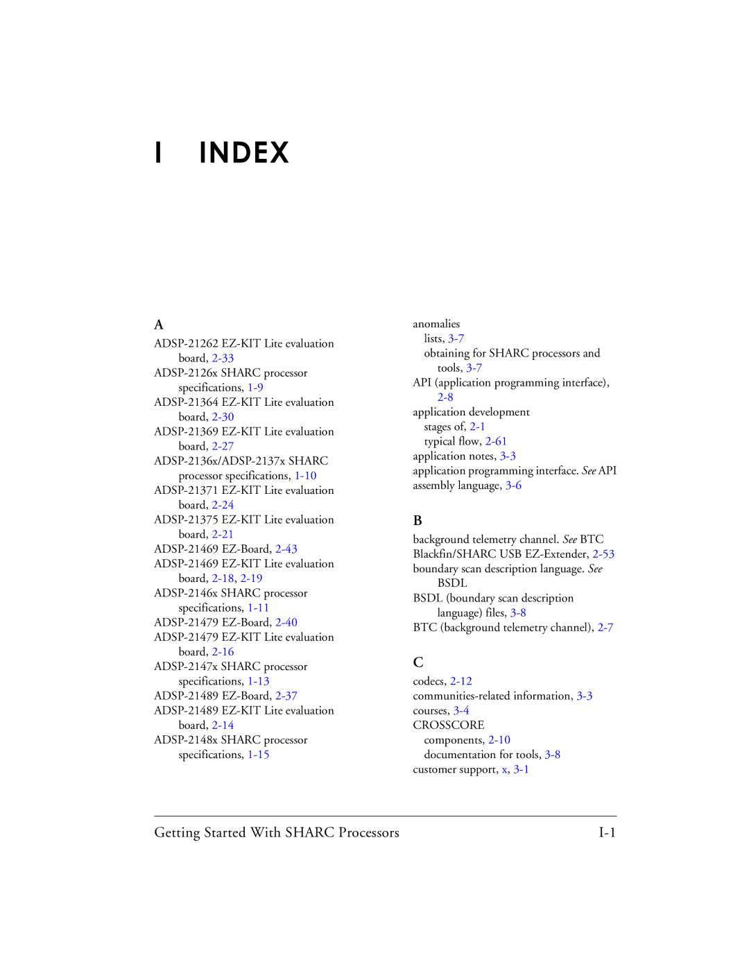 Analog Devices 82-003536-01 manual Index 