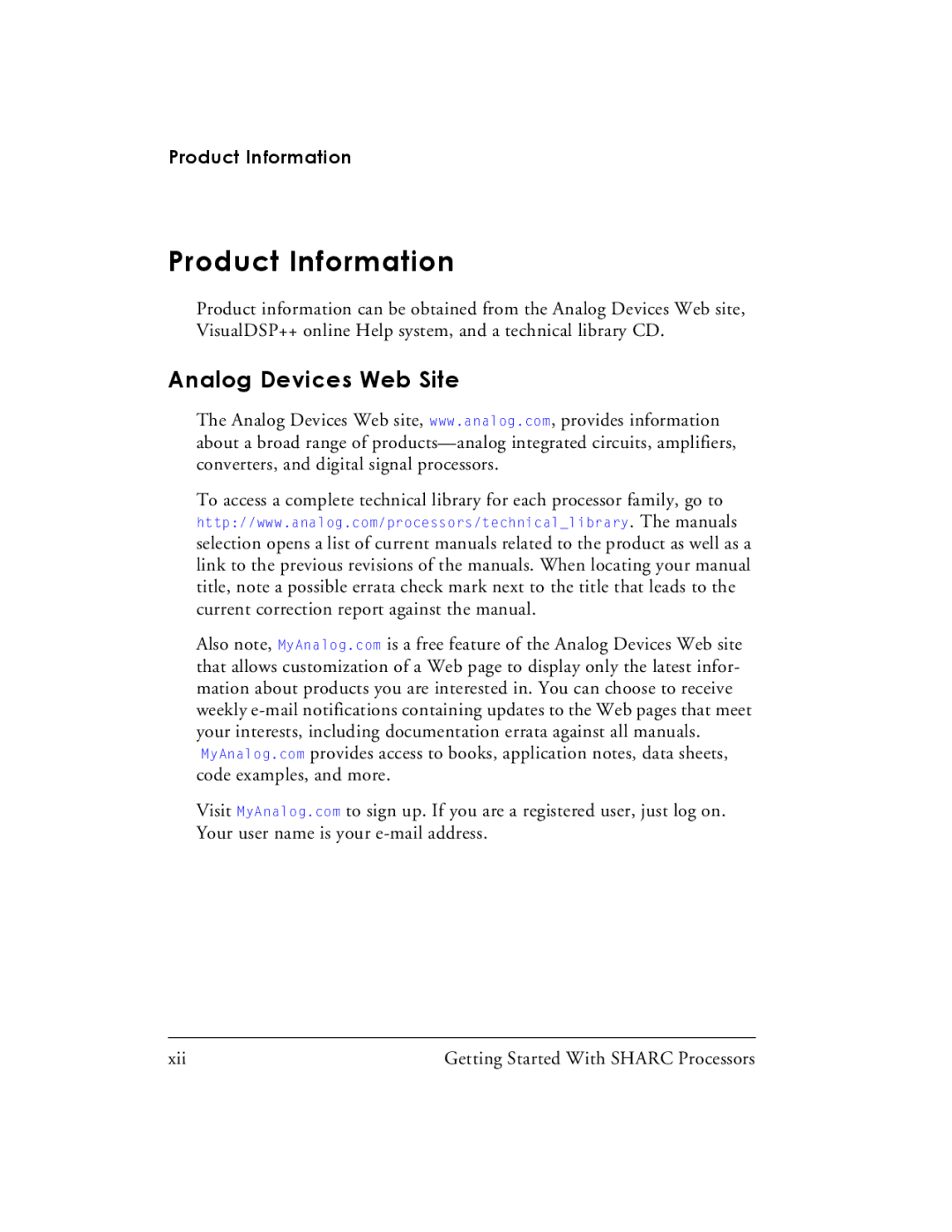 Analog Devices 82-003536-01 manual Analog Devices Web Site, Product Information 