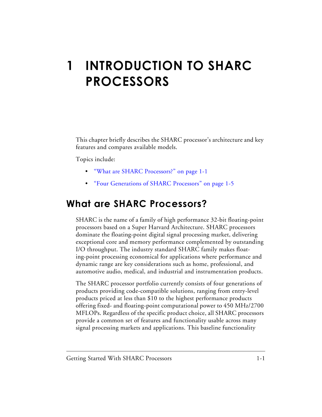 Analog Devices 82-003536-01 manual Introduction to Sharc Processors 