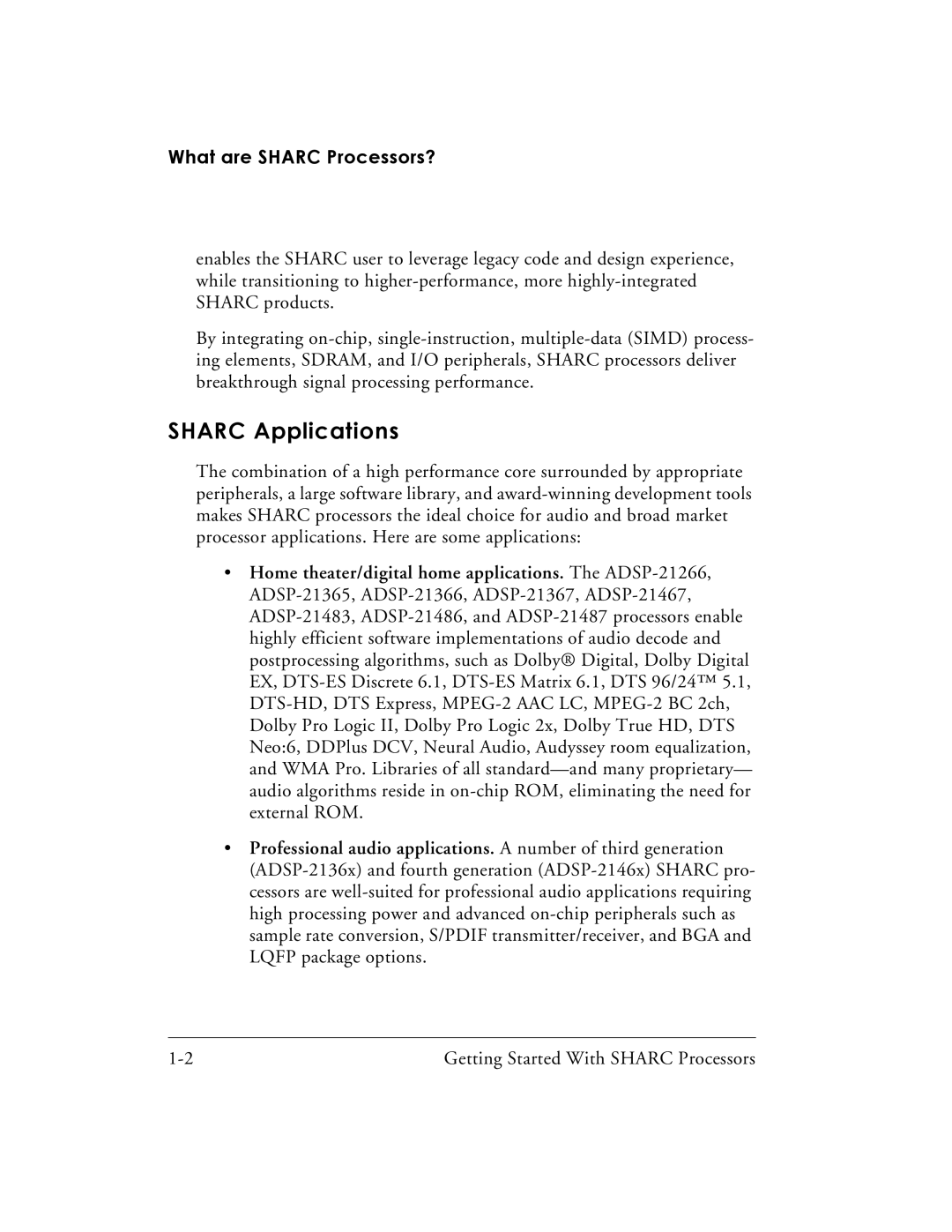 Analog Devices 82-003536-01 manual Sharc Applications, What are Sharc Processors? 