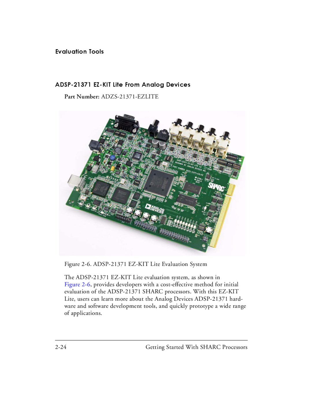 Analog Devices 82-003536-01 manual Evaluation Tools ADSP-21371 EZ-KIT Lite From Analog Devices 