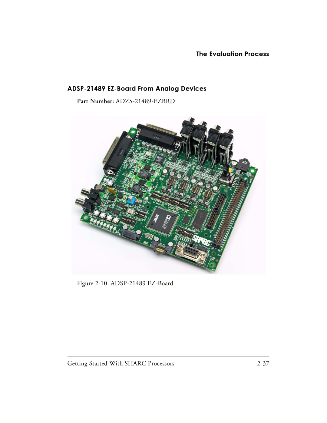 Analog Devices 82-003536-01 manual Evaluation Process ADSP-21489 EZ-Board From Analog Devices 