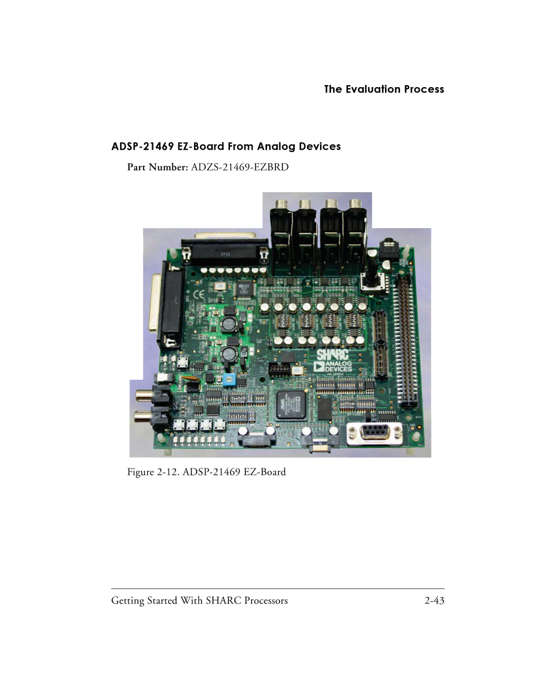 Analog Devices 82-003536-01 manual Evaluation Process ADSP-21469 EZ-Board From Analog Devices 