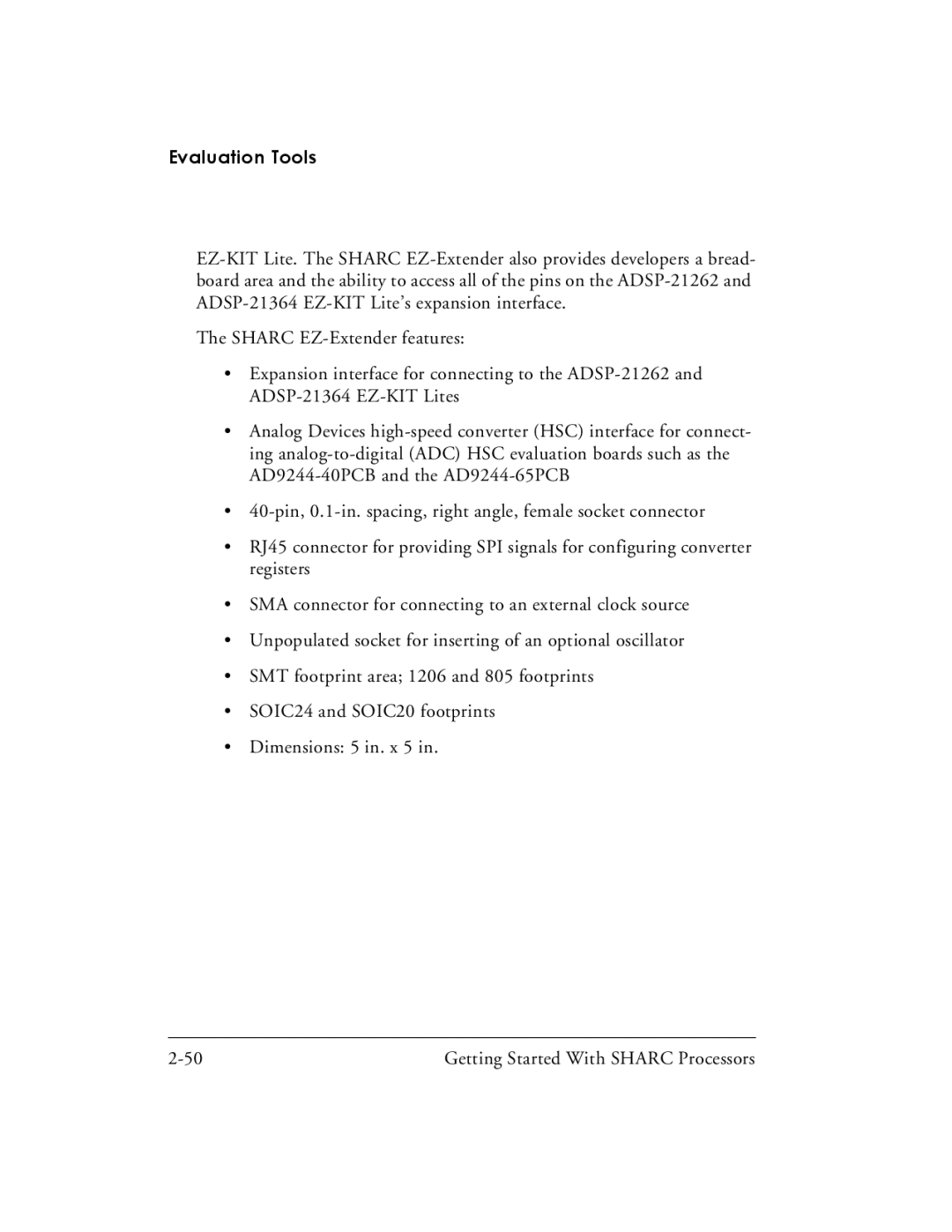 Analog Devices 82-003536-01 manual Evaluation Tools 