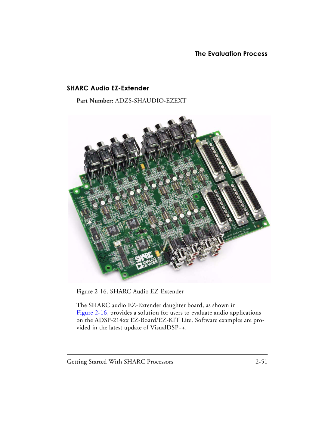 Analog Devices 82-003536-01 manual Evaluation Process Sharc Audio EZ-Extender 