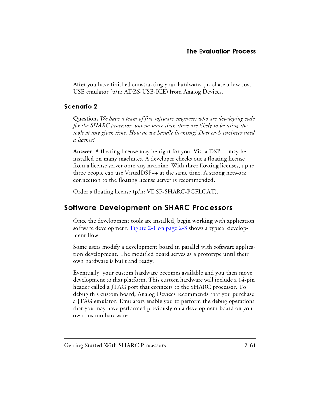 Analog Devices 82-003536-01 manual Software Development on Sharc Processors 