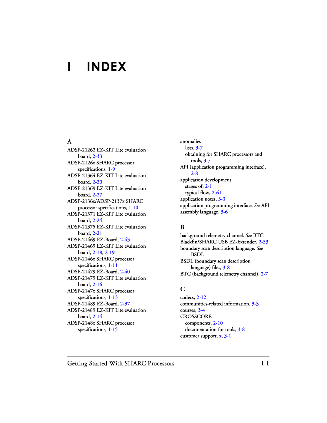 Analog Devices 82-003536-01 manual I Index 