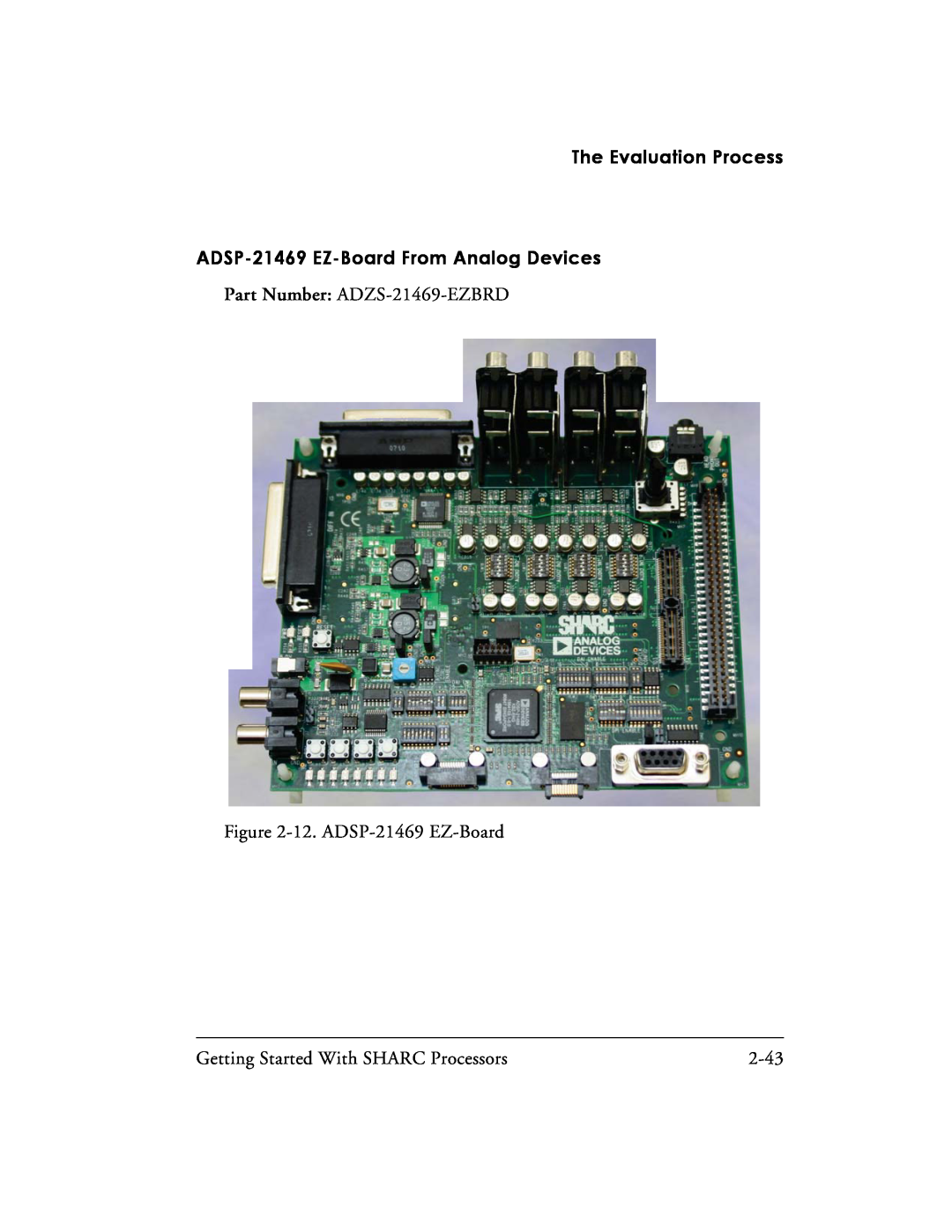 Analog Devices 82-003536-01 ADSP-21469 EZ-BoardFrom Analog Devices, The Evaluation Process, Part Number ADZS-21469-EZBRD 