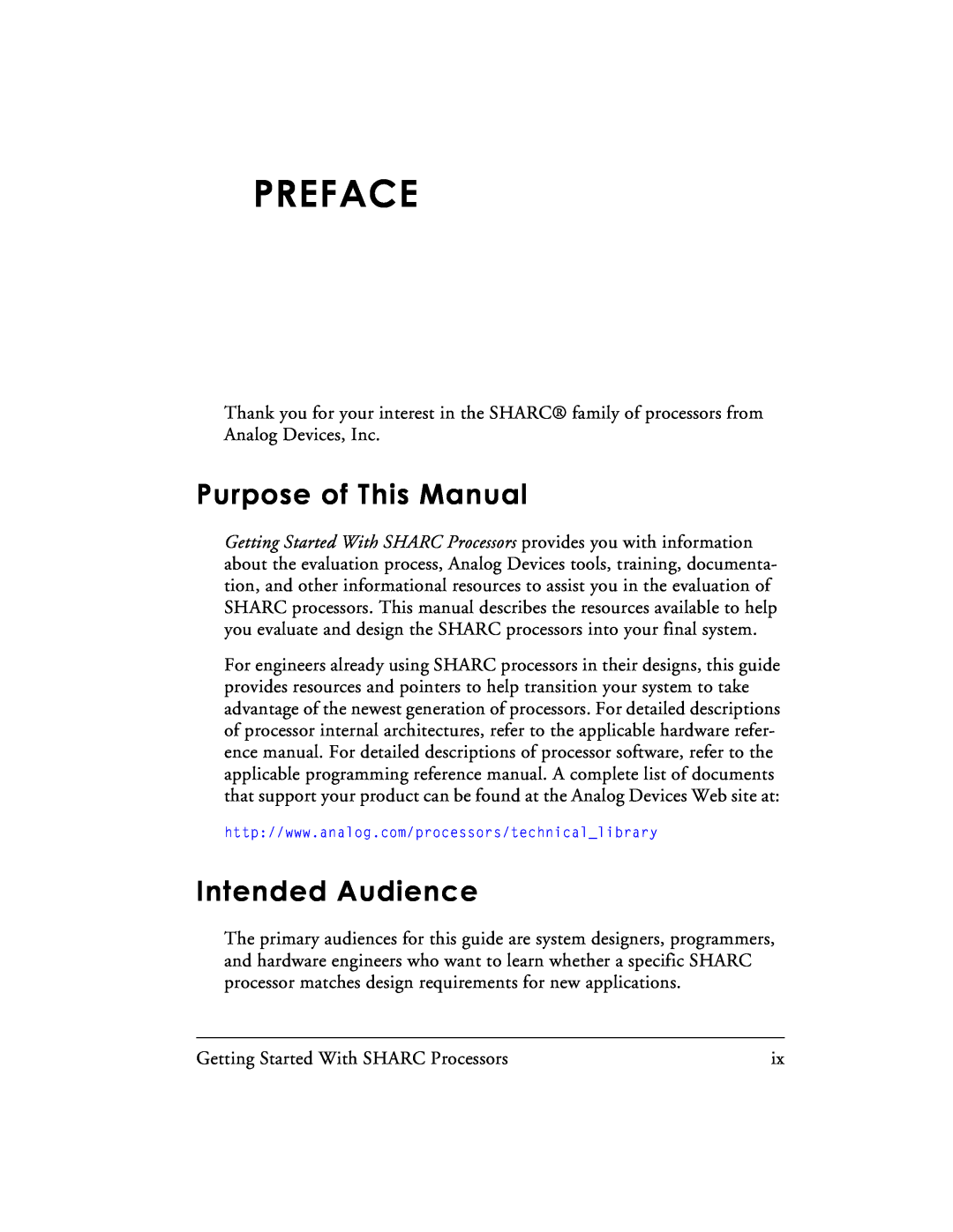 Analog Devices 82-003536-01 manual Preface, Purpose of This Manual, Intended Audience 