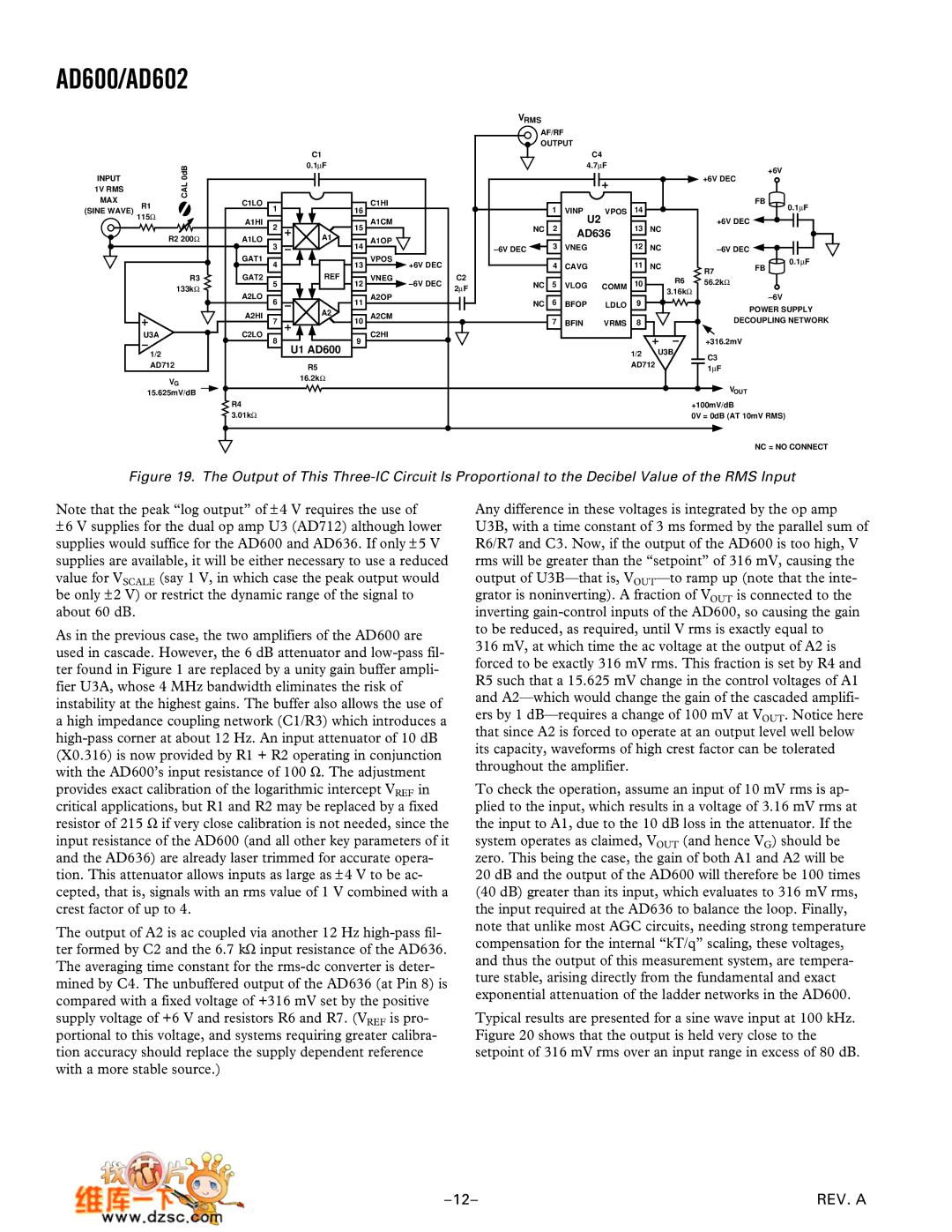 Analog Devices AD602 manual U1 AD600 